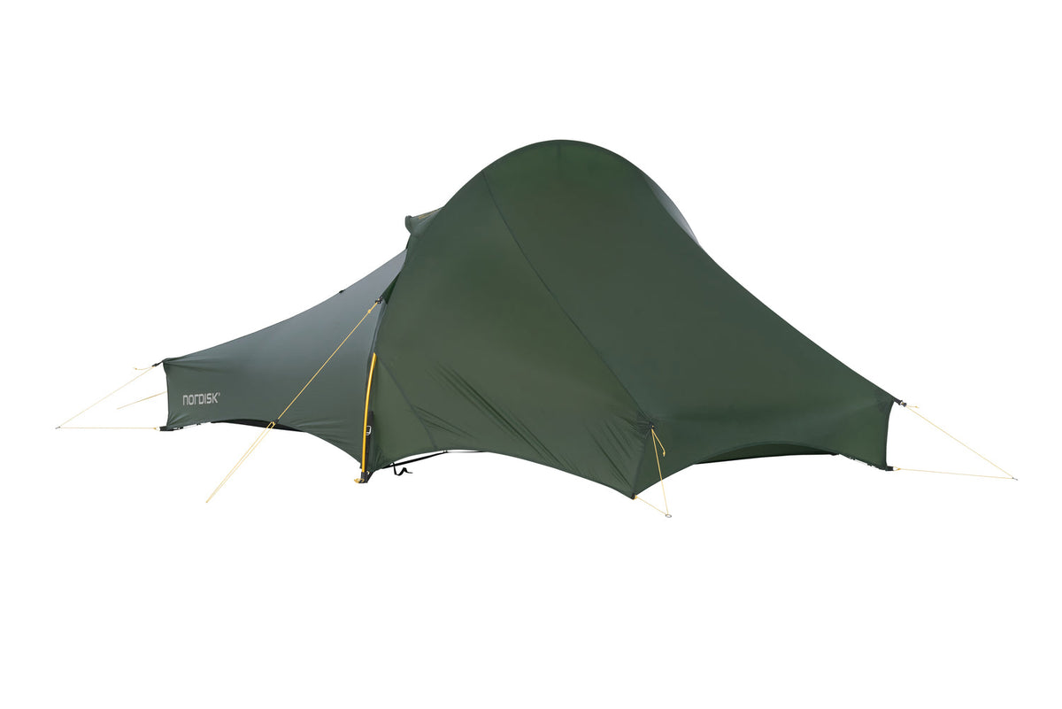 Green tent on a white background