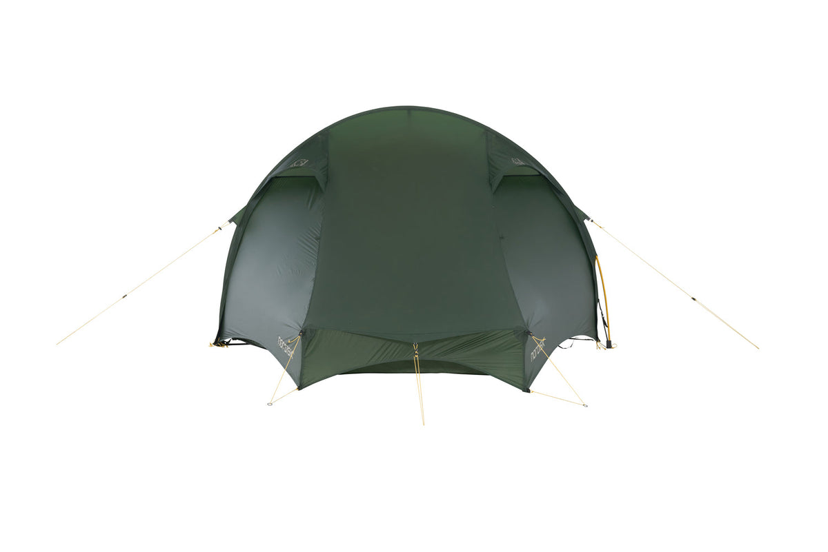 Green tent on a white background