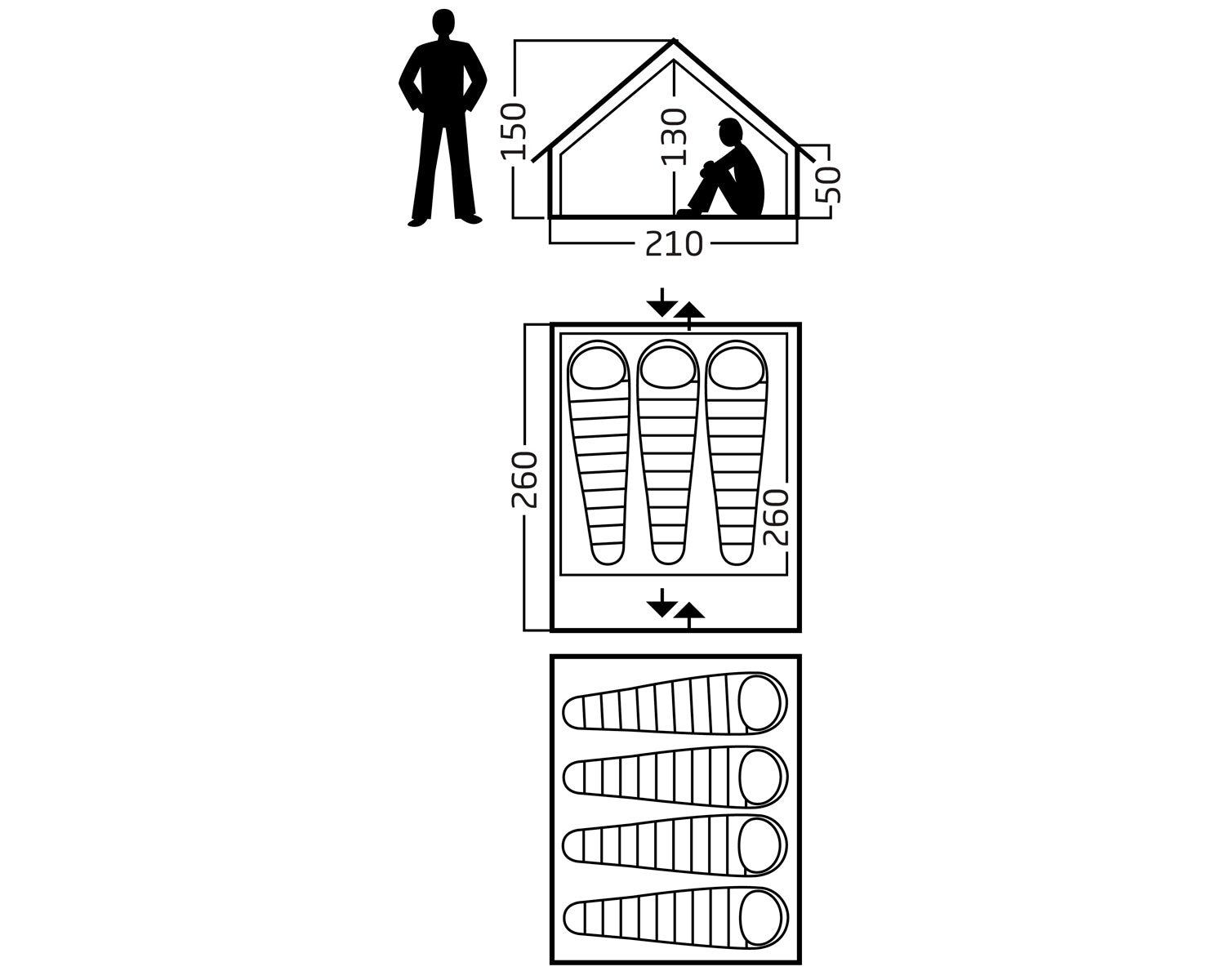 Ydun 5.5 m² glamping tent - 4 person - Natural