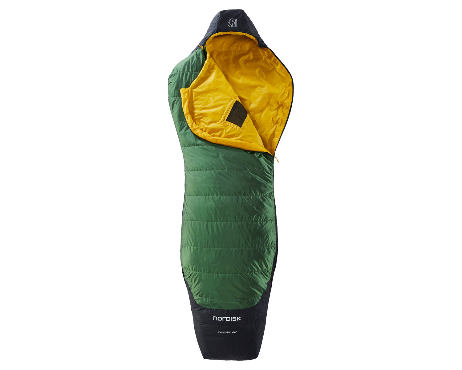 Gormsson +10° Curve sleeping bag - Artichoke Green/Mustard Yellow/Black