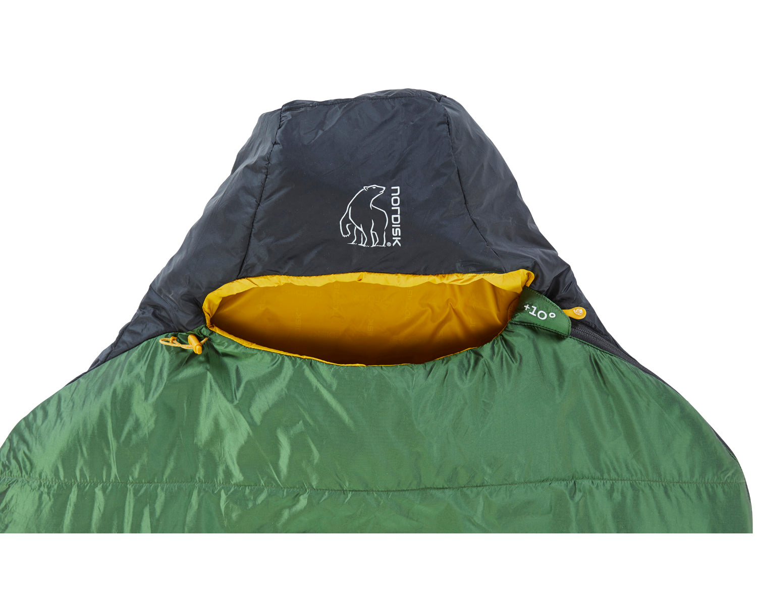 Gormsson +10° Curve sleeping bag - Artichoke Green/Mustard Yellow/Black