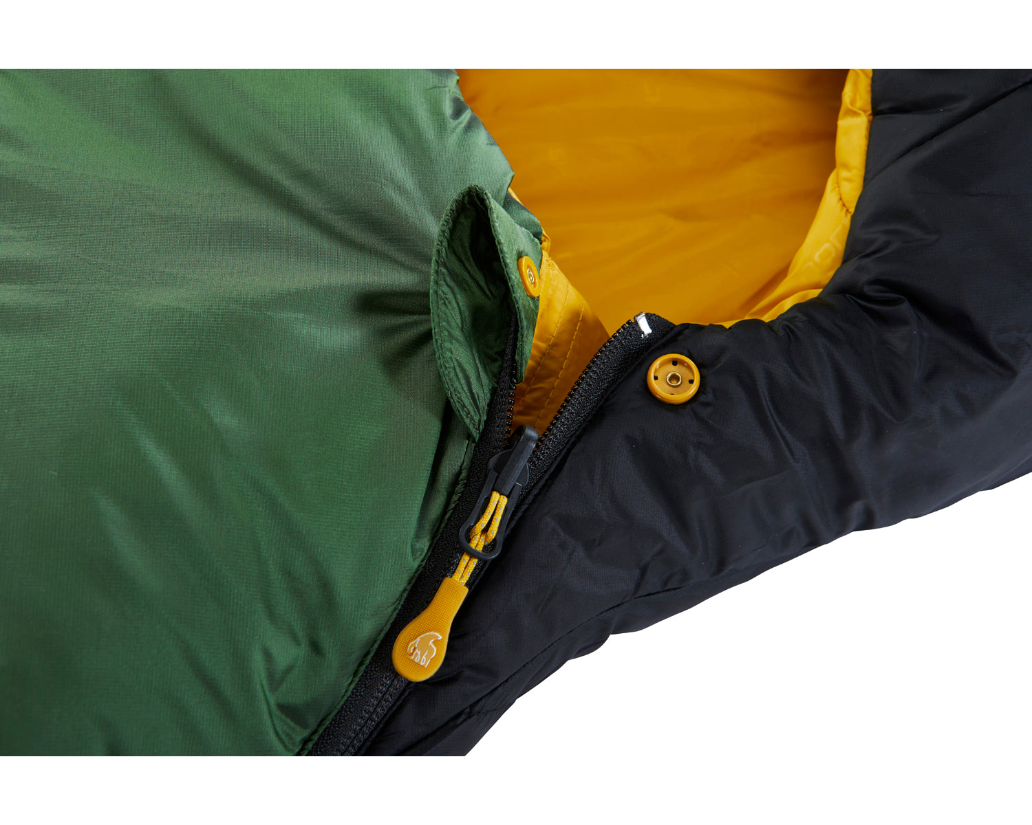 Gormsson +10° Curve sleeping bag - Artichoke Green/Mustard Yellow/Black