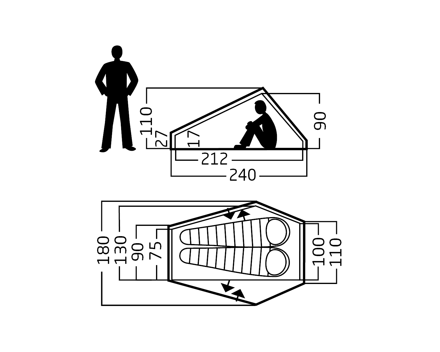 Telemark 2.2 PU (2.0) Tent - 2 person | Dark Olive Green