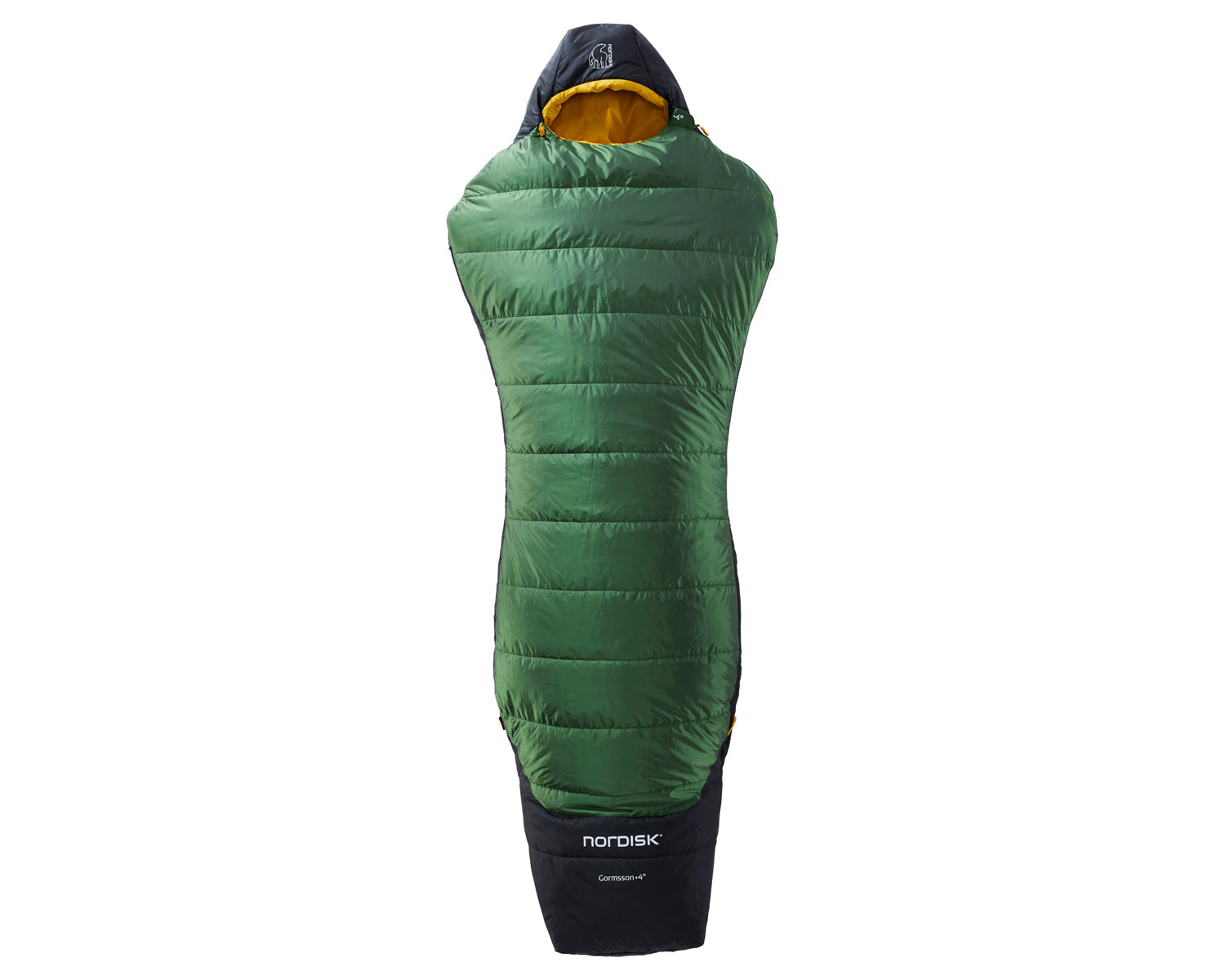 Gormsson +4° Curve sleeping bag - Artichoke Green/Mustard Yellow/Black